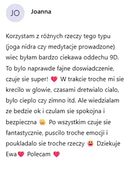 Opinia uczestniczki – puściły emocje