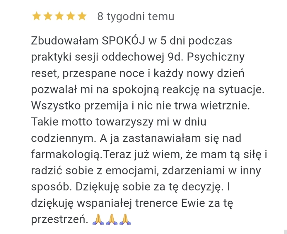 Wynik uczestniczki – 12 tygodni oddechu 9D
