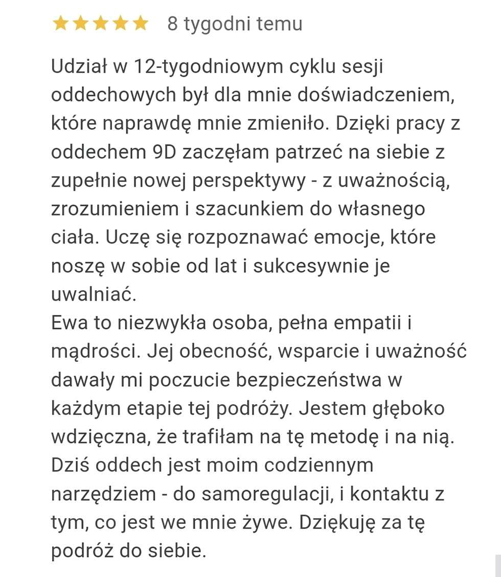 Wynik uczestniczki – 12 tygodni oddechu 9D