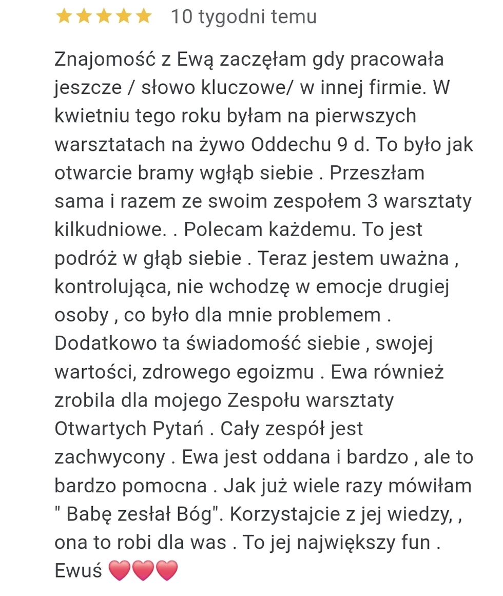 Wynik uczestniczki – 12 tygodni oddechu 9D
